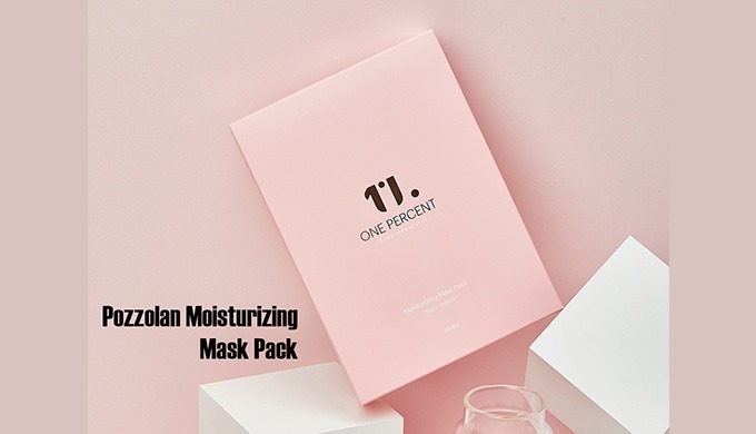 Pozzolan Moisturizing Mask Pack The eco-friendly cellulose mask sheet dyed with pozzolan and mild pl...