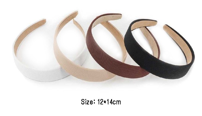Wide hairband made from soft fabric for a comfortable fit. Its broad width ensures secure wear, and ...