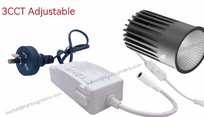 Product Specification; 220-240VAC 50/60Hz CCT: 3000K/4000K Powe: 15W Lumen:900-975Lm Beam Angle: 24°...
