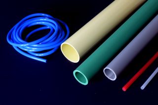 Plastic pipes, tubes, rods, hoses