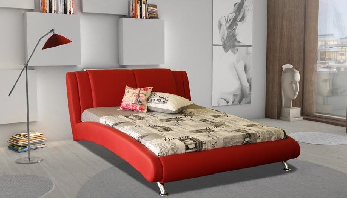 Pat tapitat modern, materiale si culori variate, suport metalic , disponibil in 3 dimensiuni , ideal...