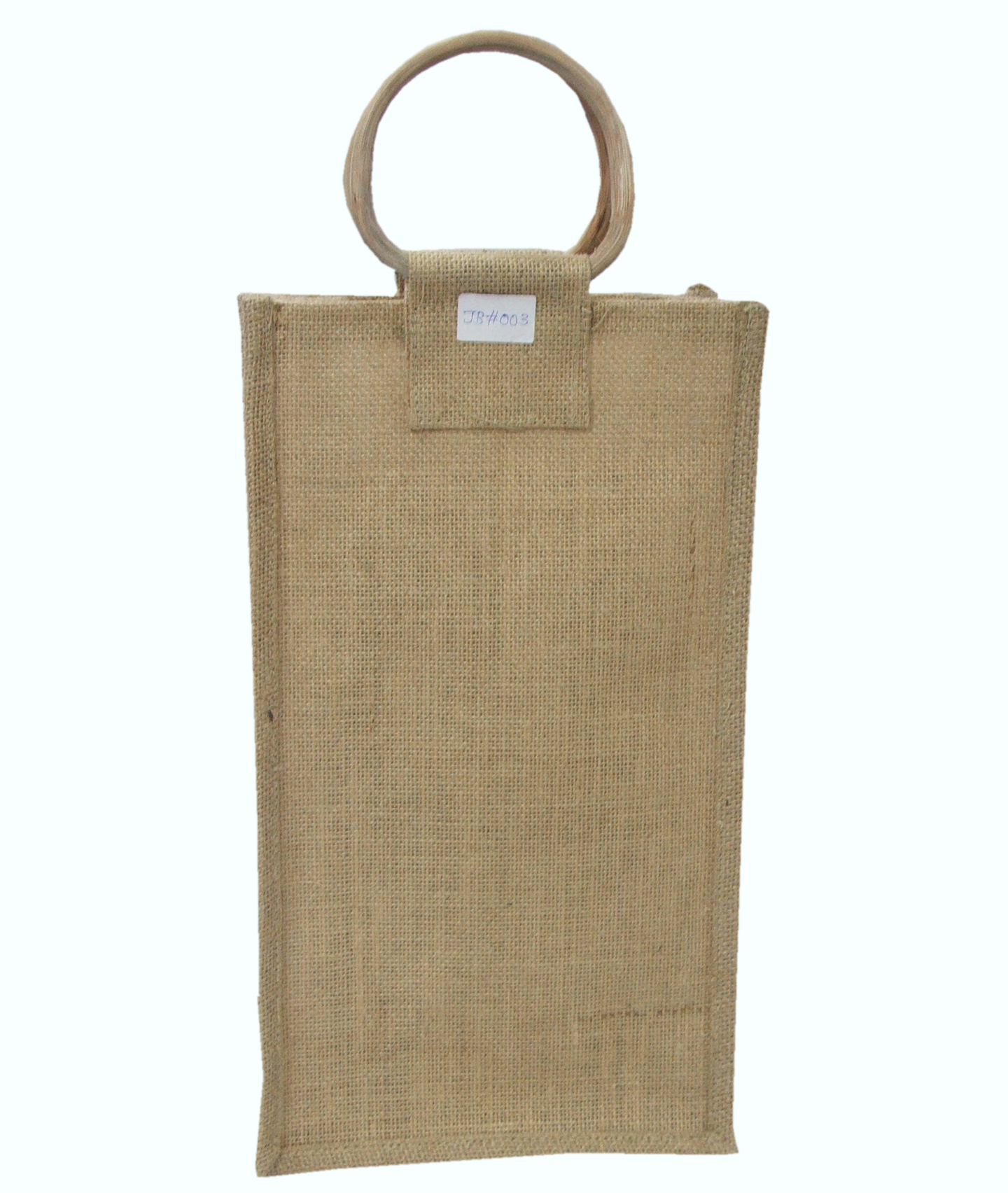 Wine Bags made of natural jute fabric. This bag accommodates four bottles and has a compartment sepa...