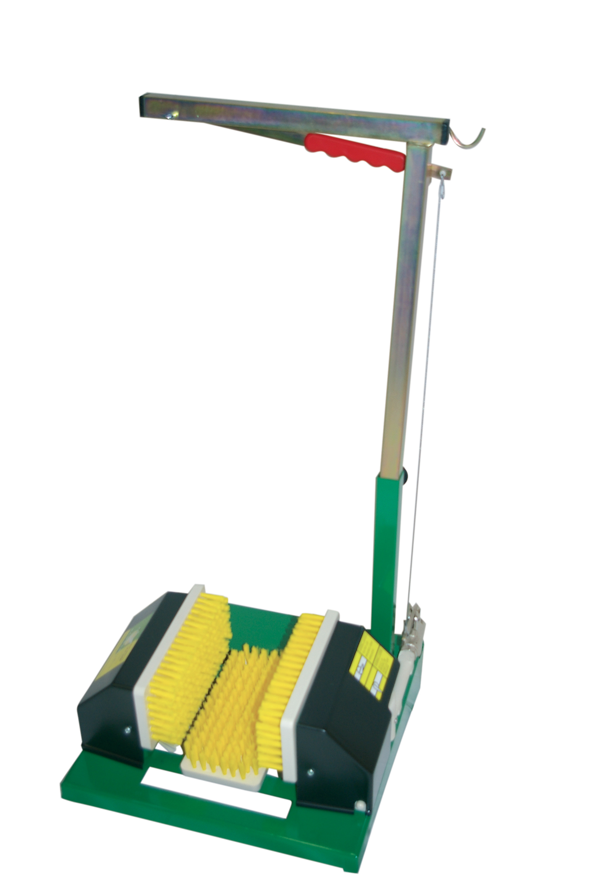 Appareil lave-bottes manuel 3 brosses irriguées (2 brosses latérales, 1 brosse de semelle). Système ...