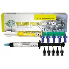 Pachetul contine: acid fluorhidric 2 ml + silan 2 ml Yellow Porcelain Etch permite reparatiile intra...