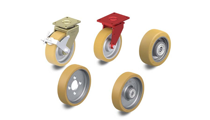 Räder & Rollen mit aufgegossenem Polyurethan-Laufbelag Vulkollan®