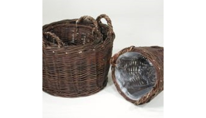 Wicker baskets designed for gardens.Application on flower beds and other ornamental plants. The wick...