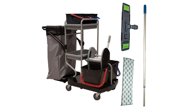 Accessoires inclus:SupportFrange microfibreManche télescopiquePresse à plat