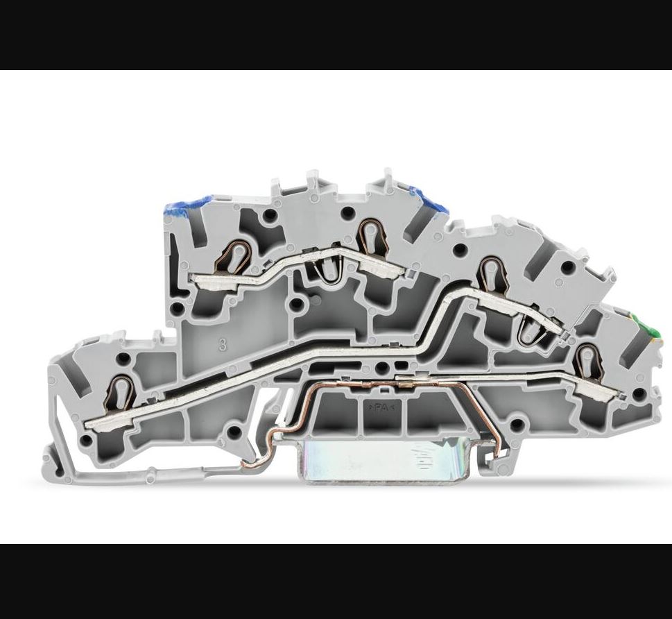 TOPJOB® S : Borne à étages; avec ouverture de manipulation; 2,5 mm²; N/L/PE; Push-in CAGE CLAMP®; 2,50 mm²; gris