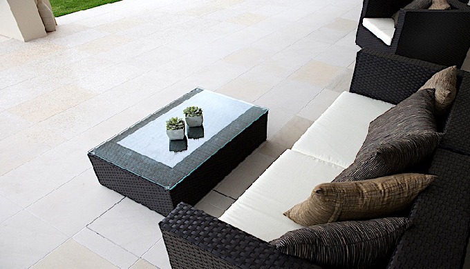 Himalayan Sandstone is a creamy white sandstone, with minimal veining and movement. The honed finish...