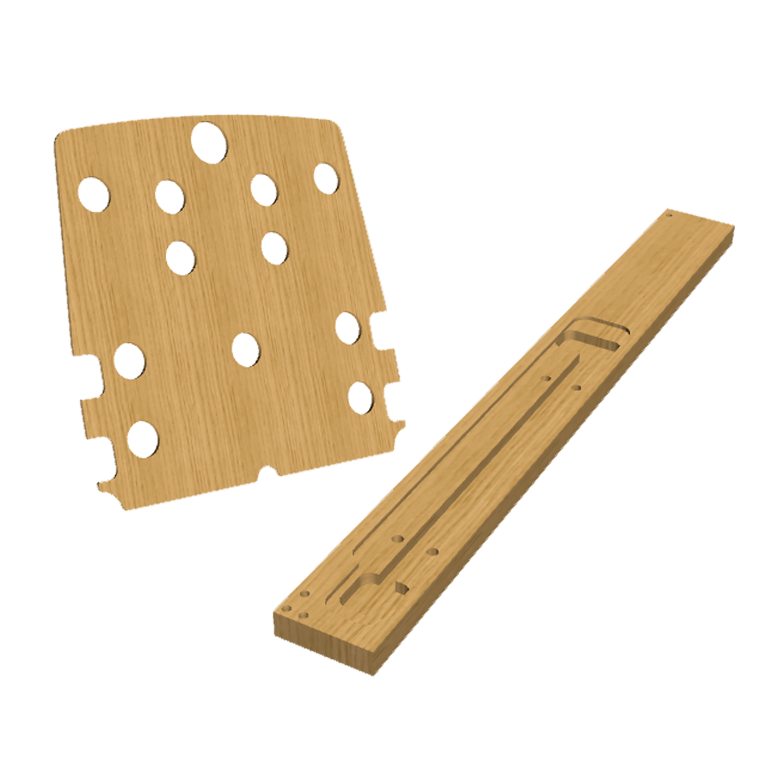 Componentes y accesorios de madera y prefabricados para asientos o butacas de cine, teeatro, auditor...