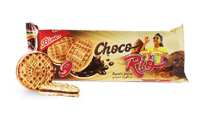 CHOCO RIO Biscuit fourré au chocolat Bimo se joint à vous lors de votre petit déjeuner, avec son bis...