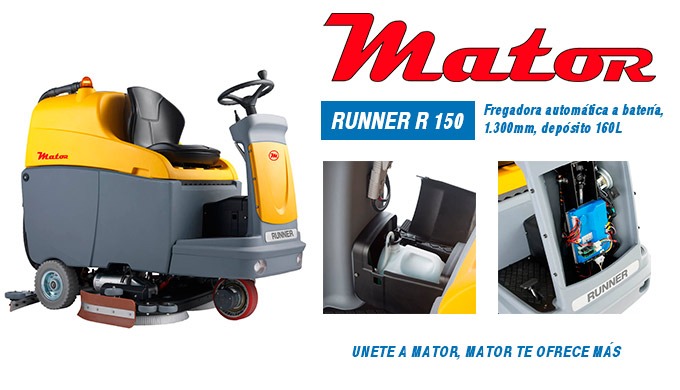 FREGADORA RUNNER R 150 FD 100 POTENCIA Y FIABILIDAD EN ESTA FREGADORA DE SUELO CON CONDUCTOR A BORDO...