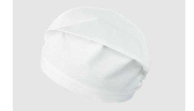 Full head cover with wide self fabric band running around & back elastic adjustment SPECIFICATIO...