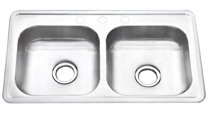 DOUBLE BOWL Using 201-grade stainless steel. Our steel sink resists scratching, staining, and damage...