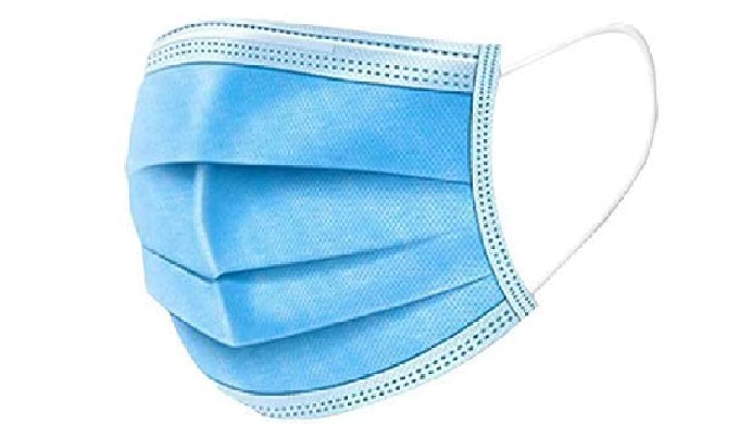Masque constitué de trois couches de polypropylène en non-tissé. Deux couches extérieures Spunbond e...