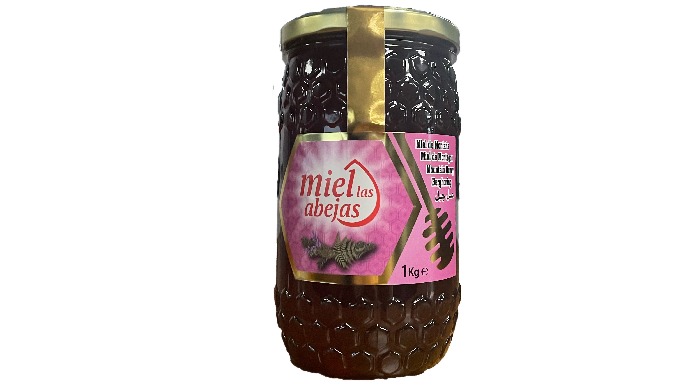 Miel premium de bosque de brezo y encina en tarro de 1kg con celdilla