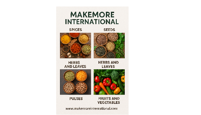 Makemore International LLP is a trusted exporter and supplier of high-quality Indian spices, herbs, ...