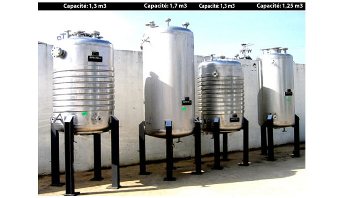 Cuves de Process Sur pieds, climatisées, agitées et non agitées et non isolées Stockage produits chi...