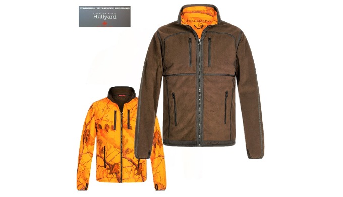 Leichte und funktionale Wende-Fleecejacke von Hallyard für Jäger hergestellt aus Mapletex© Membranen...