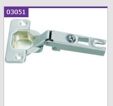 Charnière dia 35mm à visser, coude 0 mm