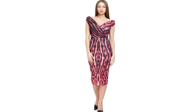 %100 Polyester Desenli Kumaş Kalem Model Omuz Detaylı