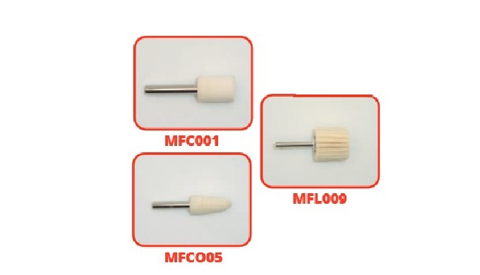 Muelas de fieltro con eje