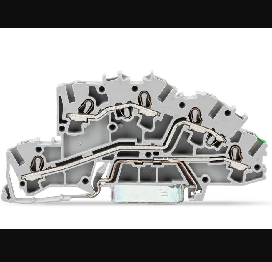 TOPJOB® S : Borne à étages; avec ouverture de manipulation; 2,5 mm²; L/L/PE; Push-in CAGE CLAMP®; 2,50 mm²; gris