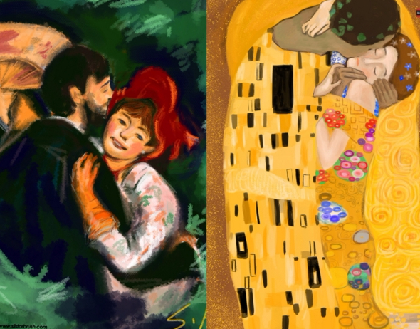 [sample] Imitation of Gustav Klimt - the Kiss