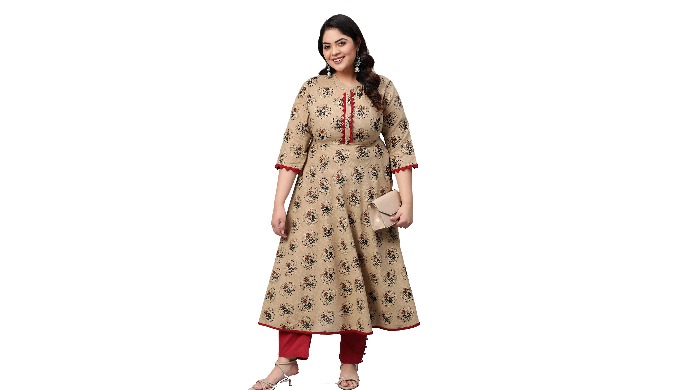 An amazing range of women Plus Size Kurtas and kurtis in soft and solid colors that looks perfect fo...