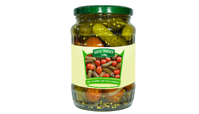 Pickled Cucumbers and Cherry Tomatoes Discover a vibrant flavor combination: crisp cucumbers and jui...