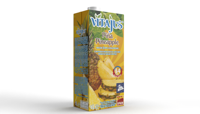 Vitajus Nectar de Piña Néctar a partir de concentrado (50%). Brick 1L.