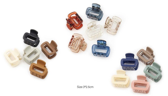 Square Hair Claw Clip – Available in three sizes– Comes in various colors and finishes to match diff...
