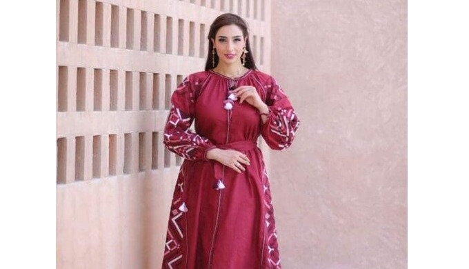 Maxi Kaftan Dress With this gorgeous Maroon Kaftan, you'll make a statement. The long Kaftan is embr...