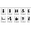 PICTOGRAMME CHIFFRE ET LETTREPlaque inox AISI 304. Finition brossé. Ep. 1,5 mm.Fixation sur entretoi...