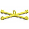 Modèle réalisé en tube rond Finition laquée jaune manutention Des oreilles doubles permettent le pas...