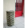 CENDRIERS:MODELE BAYEUX:Pin traité cl IV, cendrier inox amovible avec chaînette anti-vol, A poserréf...