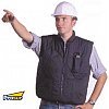 Gilet polyester/coton matelassé avec col droit. Doublure polyester, matelassage polyester. Fermeture...