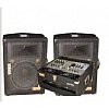 Pack Disco Ensemble comprenant : 2 enceintes, un ampli, une table de mixage, un double lecteur CD, u...