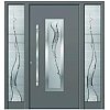 671 FS ,panneau recouvrant l‘ouvrant ,application inox ,vitrage 1034 ,porte SOFTtherm 111 avec parti...