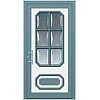 RAL 7000/9016 ,CLASSICline ,vitrage float bombé/gothique blanc ,porte KOtherm 96 RAL 7000 ,poignée 2...