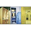 ÉTUDIÉ POUR RÉPONDRE AUX BESOINS DES ZONES STÉRILES. VESTIAIRES DOUBLE ENTRÉE AVEC PORTES ASSERVIES....