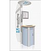 Borne multimédia personnalisable avec rangement pour unité centrale et support pour unité centrale e...