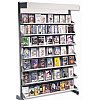 Utilisation en médiathèque ou magasin pour le rangement et la présentation de CD, DVD, vidéos ou jeu...