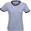 Tee-shirt femme chiné contrasté manches courtes Coupe cintrée - col et bas de manches contrastés en ...