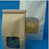 Sachets papier avec fen&ecirc;tre transparente et clip int&eacute;gr&eacute;
