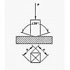 On exerce, par l’intermédiaire d’un pénétrateur (de forme pyramidale, pour les essais Vickers), une ...