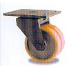 Roulettes série fonte ou acier revêtement polyuréthane forte charge. Roues moyeu à billes. Supports ...
