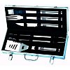 Malette inox spéciale barbecue comprenant 5 ustensiles en inox :- 1 Pinceau inox - 1 Grande fourchet...